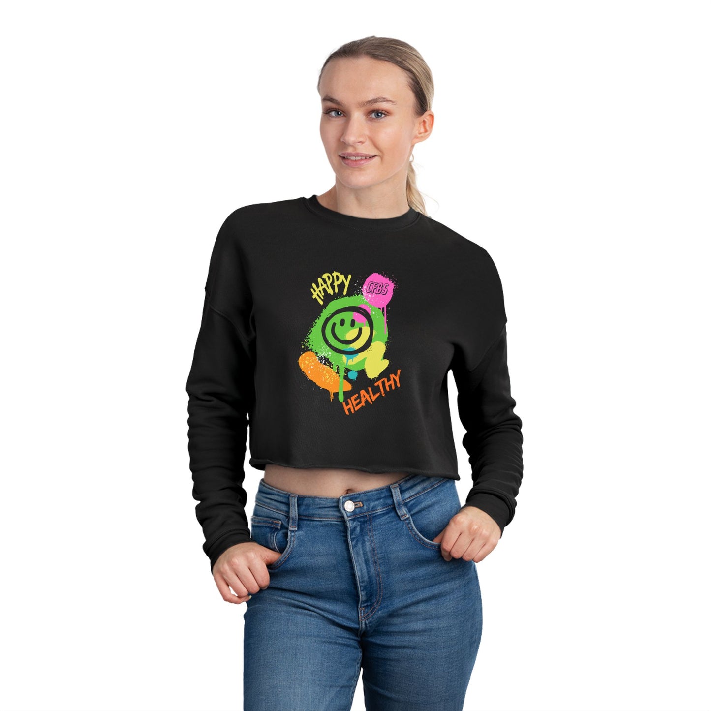 CFBS Women's Cropped Sweatshirt - Happy & Healthy