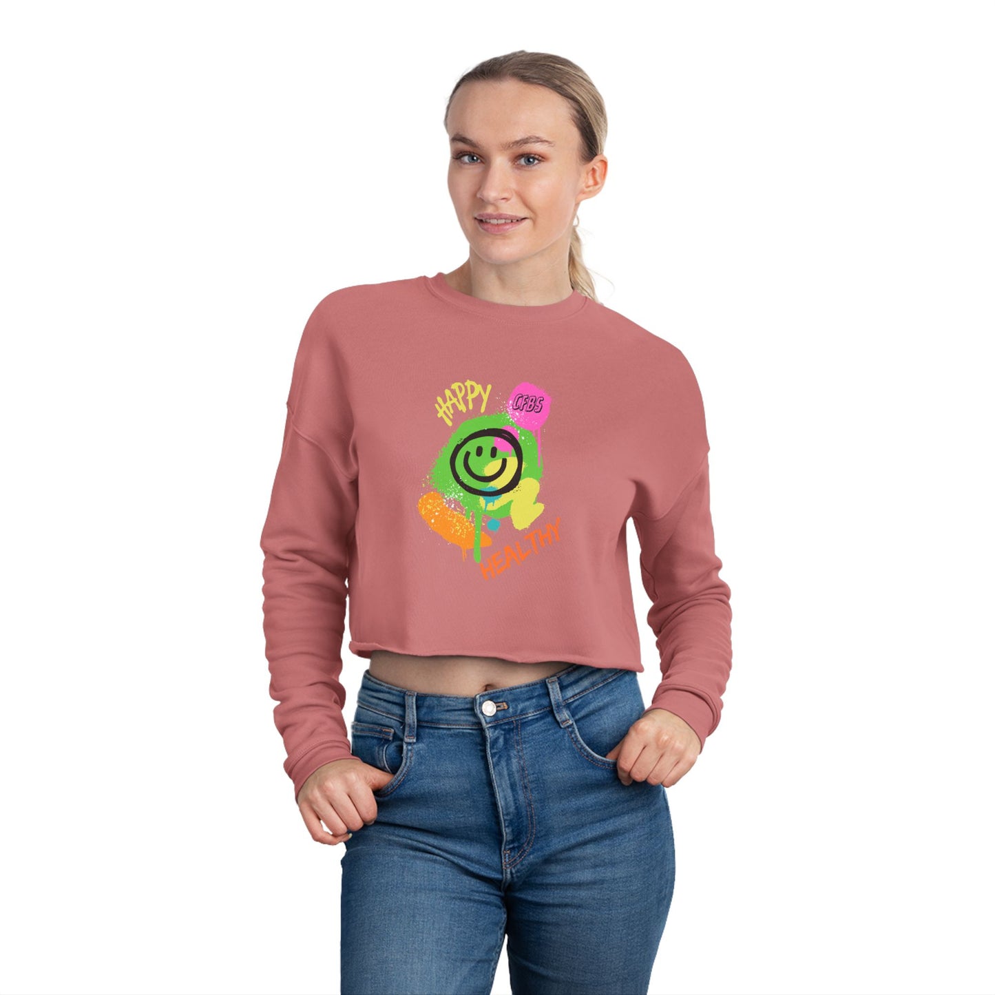 CFBS Women's Cropped Sweatshirt - Happy & Healthy